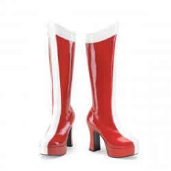 Botte cosplay super-héros wonder-woman rouge à haut talon carré / bobine