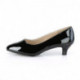 Escarpin petit talon 5 cm noir vernis grande pointure