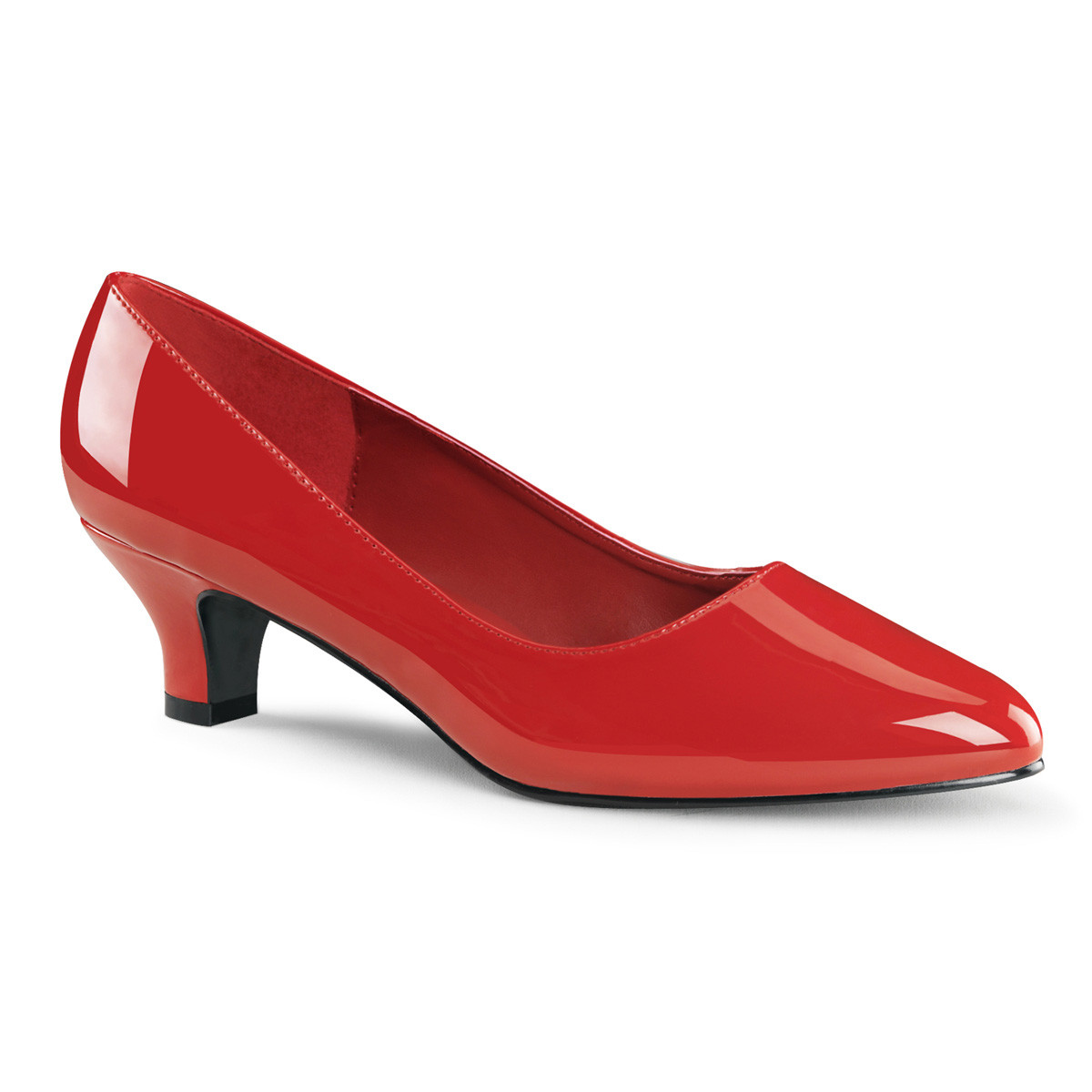 Escarpin petit talon 5 cm rouge vernis grande taille