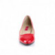 Escarpin petit talon 5 cm rouge vernis grande taille du 39 au 46