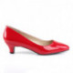 Escarpin kitten heel 5 cm rouge vernis grande taille