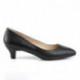 Escarpin petit talon noir mat grande pointure