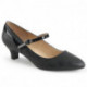 Escarpin noir mat petit talon 5 cm grande taille