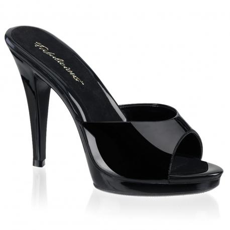 Mule plateforme noire pour femme petite et grande pointure