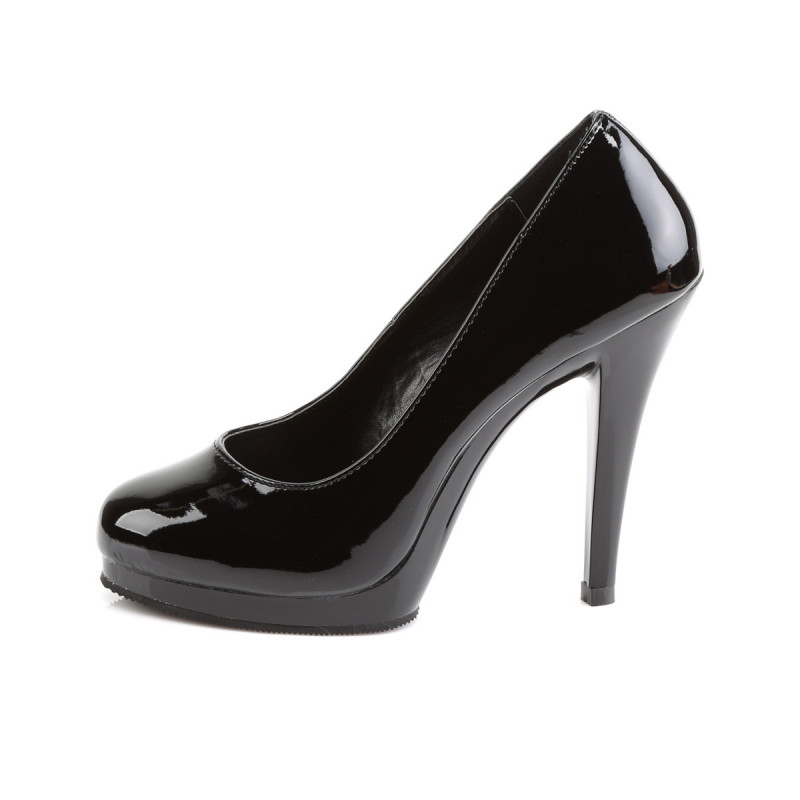 Escarpin noir vernis bout rond on sale