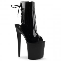 Chaussure pole dance ouverte noire talon 20 cm Pleaser FLAM1018/B/M
