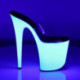 Chaussure transparente à plateforme blanche fluo 10 cm et talon 20 cm - Pleaser Shoes