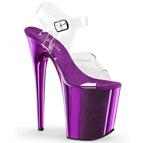 Chaussure pole dance violette chromée | FLAM808/C/PPCH