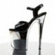 Talon 20 cm : Chaussure pole dance noire et chromée Flamingo 809