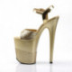 Chaussure Pole Dance dorée à talon 20 cm pailletée opale