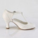 Chaussure années 50 blanche à talon bobine