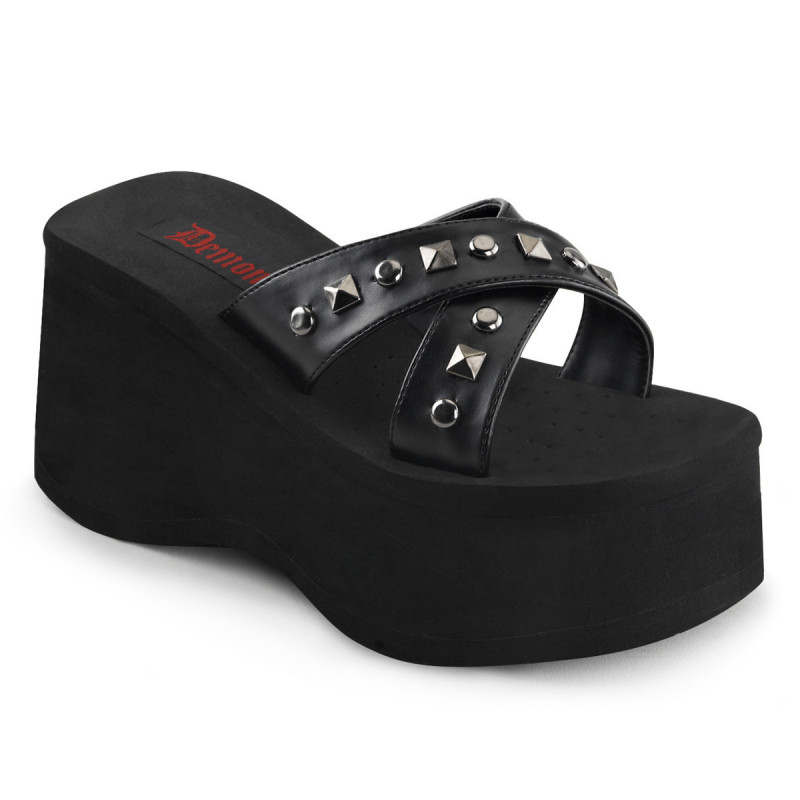 Mule compensée noir on sale