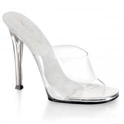 Mule transparente haut talon 11 cm plexi