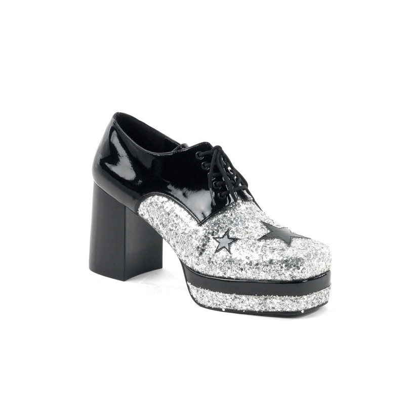 Chaussures à enfiler disco à paillettes noires pour homme - Chaussures de  carnaval /