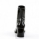 Bottine noire vernis à bout et talon carré pour femme