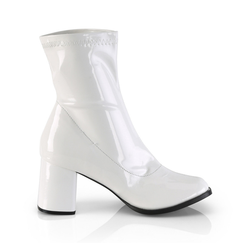 Sculptor Loose Declaration Boots / bottines blanches vernies à talon carré pour femme