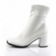 Bottines blanches mat à talon carré pour femme style années 70