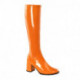 Botte Orange femme à talon carré seventies disco