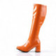 Botte Orange femme à talon carré néo-rétro