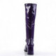Botte violette vernis en stretch pour femme - talon carré - grande taille du 35 au 46