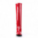 Botte rouge vernis en stretch pour femme - talon carré - grande taille du 35 au 46