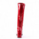 Botte rouge vernis en stretch pour femme - talon carré - grande taille du 35 au 46