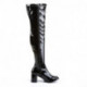 Cuissardes noires talon carré 8 cm et bout carré