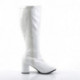 Botte blanche femme mollet large