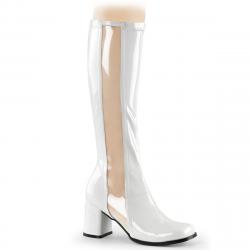 Botte transparente et blanche à talon carré petite taille 35 1/2 discount