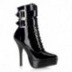 Boot plateforme talon aiguille sexy noire vernis