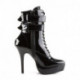 Boot talon aiguille sexy à plateforme noire vernis