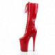 Bottes plateforme haut talon sexy 23 cm rouge verni, Pleaser USA