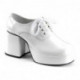 Chaussure années 70 homme blanche vernie disco | Déguisement seventy's grande taille