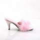 Mules à plumes roses petit talon taille 45