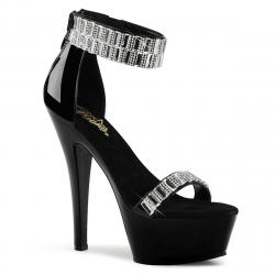 Sandale luxe plateforme noire et strass KISS-269RS