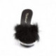Mules à plumes marabout noire | Talon plexi 12cm | Glamour