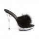 Mules à plumes marabout noire | Talon plexi 12cm | Glamour