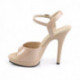 Sandale plateforme beige à talon aiguille 12 cm sexy