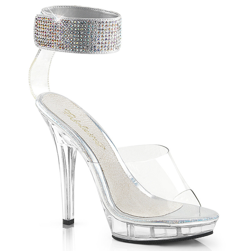 Sandales bijoux transparentes talon haut plexi C le pied