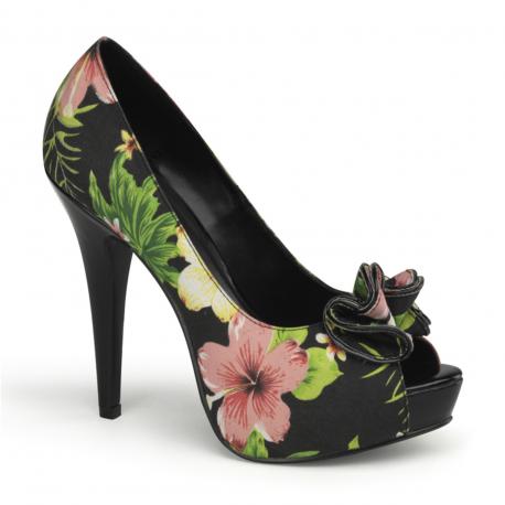 Chaussure Pin up bout ouvert motif floral