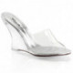 Mule transparente et argentée à semelle compensée plexi de 10 cm
