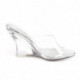 Mule transparente et argentée à semelle compensée plexi de 10 cm