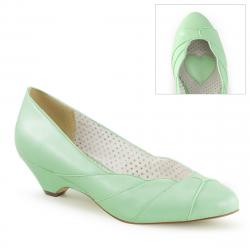 Escarpin pin up vert pastel glamour petit talon " kitten heel " vintage - vegan