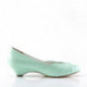 chaussure année 50 petit talon vert femme