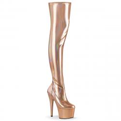 Cuissarde plateforme rose gold haut talon 18 cm