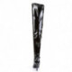 Cuissarde noire vernis vinyle talon aiguille sexy à bout pointu.