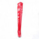 Cuissarde femme rouge vernis vinyl talon aiguille sexy grande taille