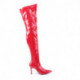 Cuissarde femme rouge vernis vinyl talon aiguille sexy grande taille