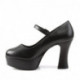 Chaussure seventies noire femme à haut talon et plateforme petite et grande taille