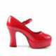 Chaussure 70's vernis rouge femme à haut talon et plateforme petite et grande taille